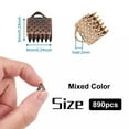 thumbnail image 2 of U8MO 940pcs Iron Ribbon Ends Clamps Findings Fasteners Clasp Leather Crimp Ends 6x6mm, 2 of 7
