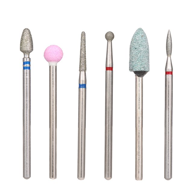6 piezas Brocas para uñas Limpiador de cutículas Cepillo para taladro para polvo Cabezas de pulid Irfora Juego de pulido de uñas