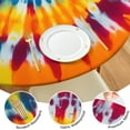 thumbnail image 4 of Colorful Rainbow Tie Dye Spiral Pattern Round Fitted Tablecloth with Elastic Edge,Dining Table Cover Waterproof,Outdoor Round Tablecloth for Camping,Dining,Indoor and Outdoor, 4 of 7