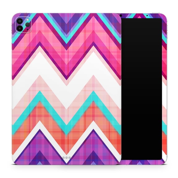 DesignSkinz Vibrant Teal & Colored Chevron Pattern V1 Full-Body Skin Decal Wrap Cover for iPad (A1219/A1337)