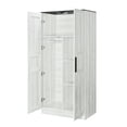 thumbnail image 6 of Kadyn 2 Door Armoire Wardrobe Closet with LED Lights, 68" Large Wardrobe Armoire with 4 Storage Shelves, Modern Wooden Armoire Storage with Hanging Rod for Bedroom, Gray, 6 of 11