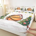 thumbnail image 3 of Homewish Basketball Sport Game King Sheet Set,Cartoon Christmas Tree Happy New Year,Breathable Decor For Boys Teens,4-Piece, 3 of 7