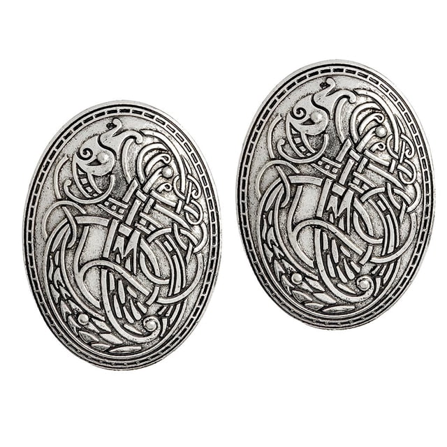 Xuanheng 2 Pieces Vintage Lapel Pin Brooch Wolf Pattern Collar Pin For Shirt