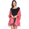 thumbnail image 2 of Solid Color Scarf For Women, Ladies Shawl Warm Scarf Cloth Stole (Pink), 2 of 7