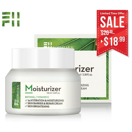Face Moisturizer Retinol Cream - Moisturizes Dry Skin - Day or Night 24 Hour Hydrating and Anti Aging - Forest Heal - (100 ml/3.38 fl.oz.)