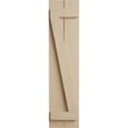 thumbnail image 2 of Ekena Millwork 11"W x 86"H Rustic Two Board Joined Board-n-Batten Sandblasted Faux Wood Shutters w/Z-Board (Per Pair), Primed Tan, 2 of 11