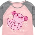 thumbnail image 3 of Instant Message - Kawaii - Axolotl Love - Toddler & Youth Girls Raglan Graphic T-Shirt, 3 of 5