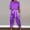 Purple, variant on Women Smooth Satin Half Sleeve Top And Pants Set Women Casual Summer Satin Pajama Set Women's Dress Pant Womens Business Suits Casual Work Outfits for Women Snowmobile Suit for Women Pants Suit for