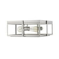 thumbnail image 3 of Z-Lite Halcyon 3 Light 16" Square Steel Flush Mount in Brushed Nickel, 3 of 5