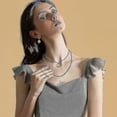 thumbnail image 4 of S Face Necklace And Earrings Set, 14k Layer Clip Chain Preppy Jewelry For Daughter M, 4 of 5