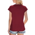 thumbnail image 2 of TEMOFON Womens Cap Sleeve Tops Plain Pleated T-shirts Casual Loose Tank Top Solid Color Basic T-shirts, 2 of 6