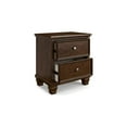 thumbnail image 4 of Benjara BM328175 Reno Nightstand - 2 Drawers - Nickel Round Knobs - Rich Brown Solid Wood, 4 of 5