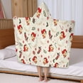 thumbnail image 5 of Beige Christmas Santa Pattern Hooded Bath Towel，50"x30" for Ages 3 To 12 Kids, Quick Dry Lightweight Soft Microfiber Hood Beach Towel Cover Up for Kids, 5 of 7