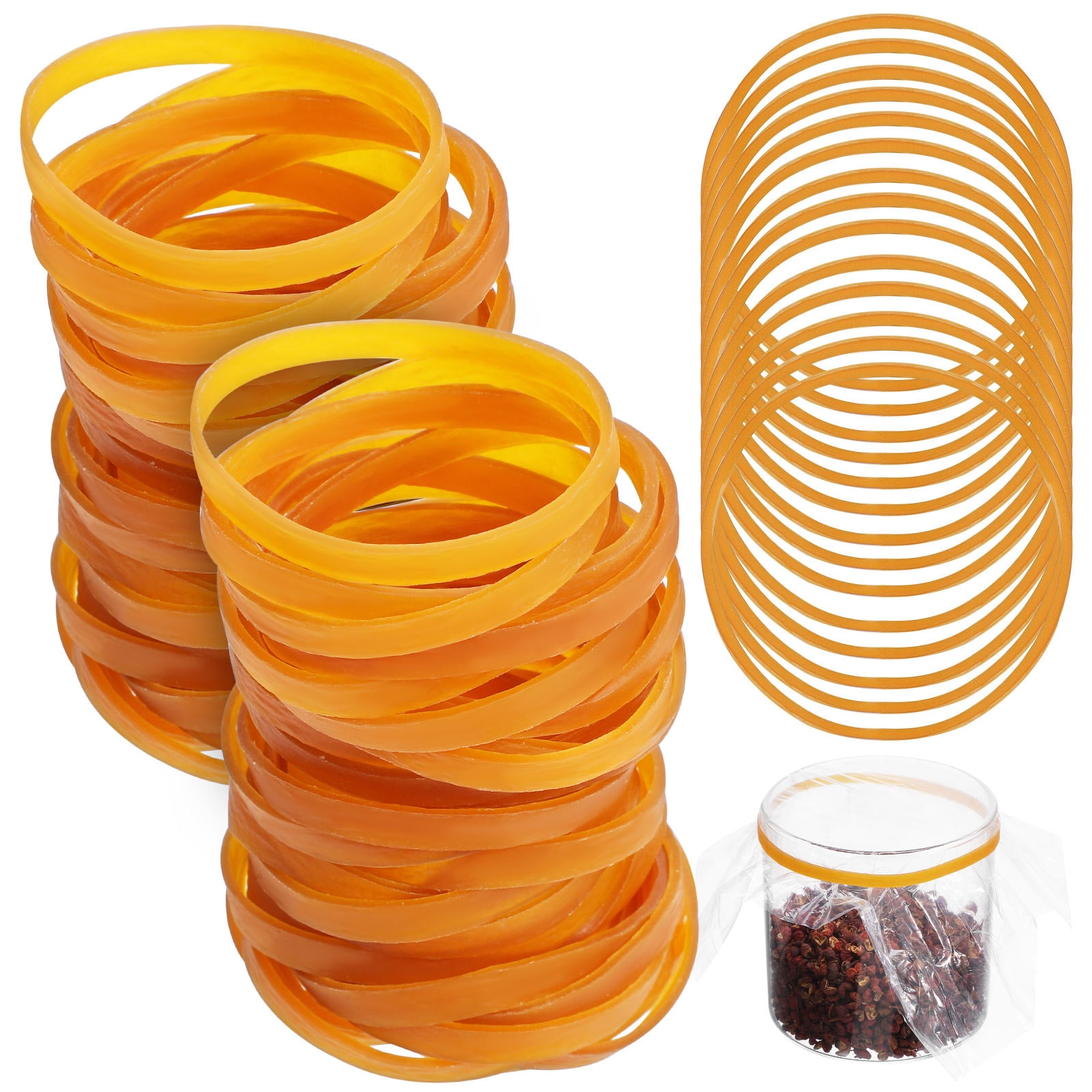 WHAMVOX 350 Pcs Wide Rubber Band Thick Office Yellow