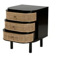 thumbnail image 3 of bali & pari Nabila Rattan and Bayur Wood BOHO Nightstand, 3-Drawer, Black, 3 of 10