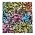 thumbnail image 2 of Ambesonne Savannah Shower Curtain, Colorful Wildlife Zebra, 69"Wx84"L, Yellow Coral Pink, 2 of 4
