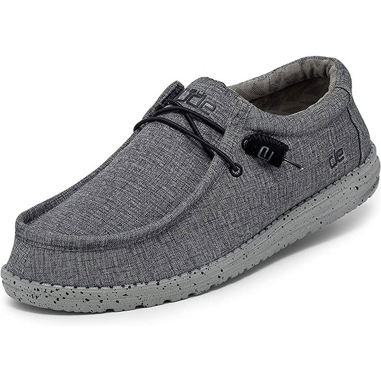 Hey Dude Men's Wally L Stretch Steel Shoe, Breathable Canvas, No