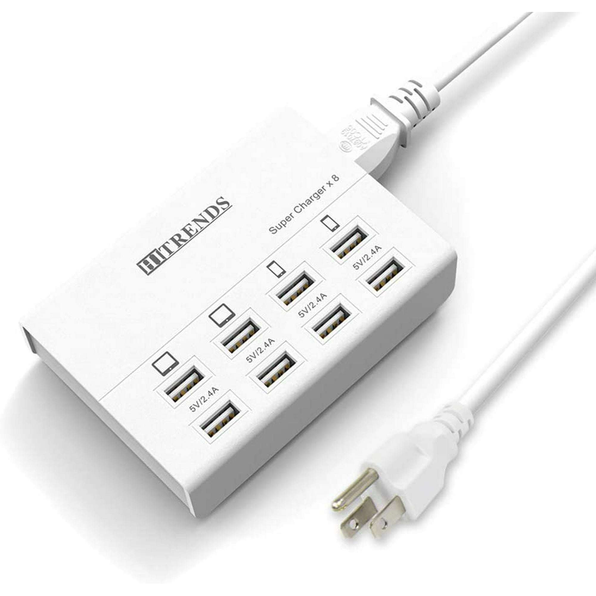 USB Charger - 8 Ports Charging Station 50W/10A Multi Port USB Charging Hub  for Multiple Devices (5ft Cord, White) | Walmart Canada