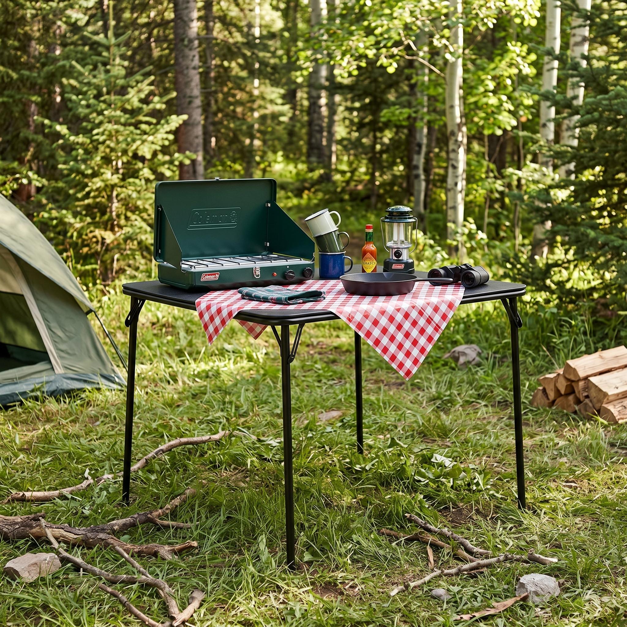 Homy Casa 34" Square Folding Card Table, Black photo 3