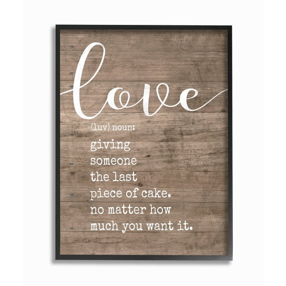 The Stupell Home Decor Collection Love Definition Planked Framed Giclee Texturized Art, 11 x 1.5 x 14