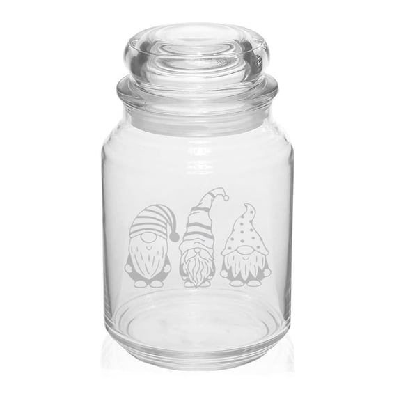 26 oz Glass Candy Jar Gift Gnomes