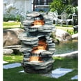 thumbnail image 2 of LED Lighted Multilevel Rock Outdoor Garden Fountain - 38.5", 2 of 3