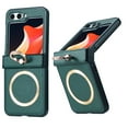 thumbnail image 6 of Dteck Magnetic Case for Samsung Galaxy Z Flip 6/Flip 7 FE,Shockproof Leather+PC Case Hinge Protection Compatible with MagSafe Ring Holder Stand Cover for Galaxy Z Flip 6/Flip 7 FE,Green, 6 of 7