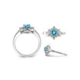 thumbnail image 3 of 3/5 Carat (Ctw) Blue Topaz Flower Ring in Sterling Silver, 3 of 4