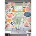 thumbnail image 2 of Ocean Shell Sheer Curtains 72 Inch Long 2 Panels, Colorful Blue Pink Shell Coral Abstract Texture Light Filtering Rod Pocket Curtains, Sheer Voile Drapes for Living Room Bedroom, 52"x72", 2 of 8