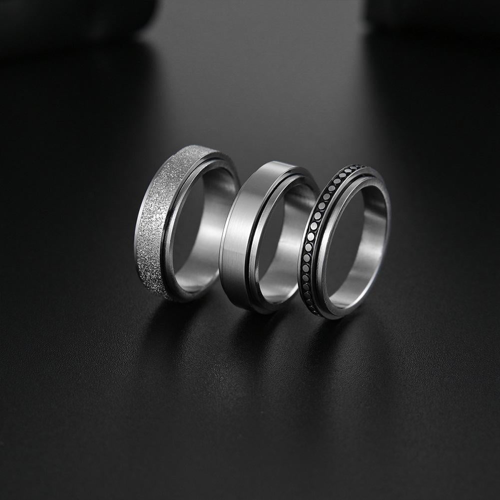 Anti-anxiety Spinner Fidget Rotating Rings Men Women NICE Steel Titanium AU F8H2