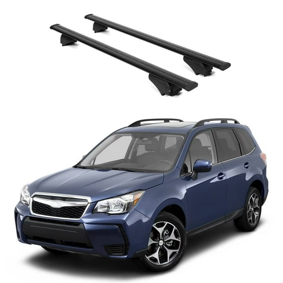 ERKUL Roof Rack Cross Bars for Subaru Forester 2014-2024 | Aluminum Crossbars with Anti Theft Lock for Rooftop | Compatible with Raised Rails - Black
