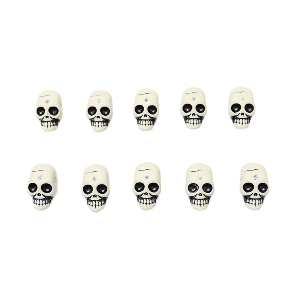 OUNONA 20pcs Mini Halloween Skull Props Mini Skull Decor for Halloween (Light Grey)