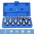 thumbnail image 1 of Fydun 19 piezas / juego 1/2 pulg Drive Macho Hembra Torx Star Hex Bit Socket Juego de llaves E métricas Acero al cromo vanadio Herramienta de reparación de automóviles con ANGGREK Otros, 1 of 8