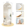 thumbnail image 5 of Full Length Mirror Standing Hanging or Leaning Against Wall 65" x 22" Rounded Arch Floor Mirror Full Body Mirror for Modern Bedroom, Living Room , Gold, 5 of 10