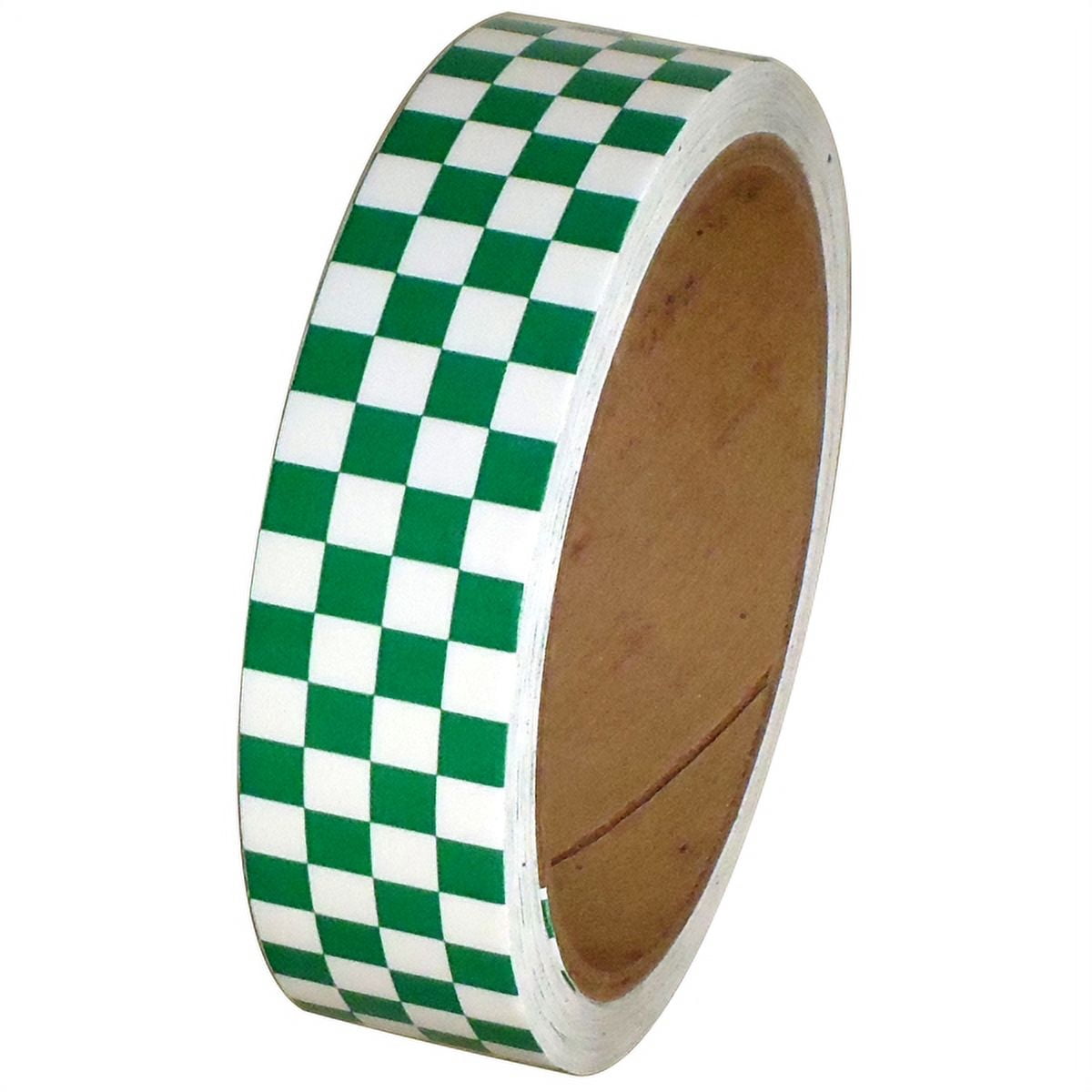 Laminated Checkerboard Outdoor Vinyl Tape 1" X 18 Yard Roll Green / White