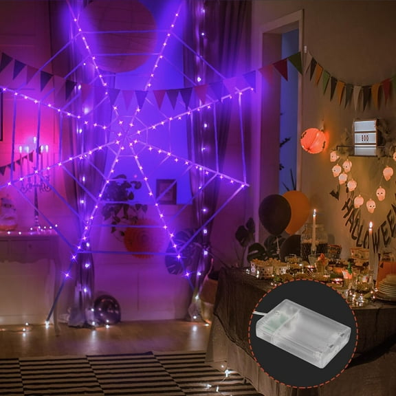Venoro Giant Large Halloween Spider Web Light Up Cobweb Outdoor Yard Garden Scary Decor
