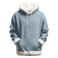 thumbnail image 2 of Letdown Womens Oversized Waffle Hoodies Sweatshirts with Plush Fall Fashion Pullover Winter Clothes Outfits (Light Blue, XXXL), 2 of 5
