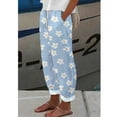 thumbnail image 2 of QIJUNTUO Women's High Waist Floral Print Wide Leg Lounge Pants With Side Pockets Blue, 2 of 3