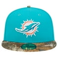 thumbnail image 2 of Men's New Era Aqua Miami Dolphins Active Two-Tone Camo 59FIFTY Fitted Hat, 2 of 6