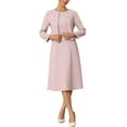 thumbnail image 2 of INSPIRE CHIC Women's Wedding Guest Suit Dress Two Pieces Sets Formal Sleeveless Dress and Crop Blazer Shrug XL Pink, 2 of 5