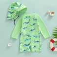 thumbnail image 4 of UAYOTSE Baby Boy Rash Guard Swimsuit Zipper Swimwear Bathing Suit Beachwear with Sun Hat,Sizes 18-2 Months, 4 of 7