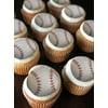 24 Edible Baseball Cupcake Toppers, Uncut Wafer Paper Edible Image, Baseball Birthday Cake Decorations, Sports Cake Stickers