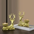 thumbnail image 4 of Aunavey Christmas Deer Candle Holder, Reindeer Resin Candlestick, 4 of 8