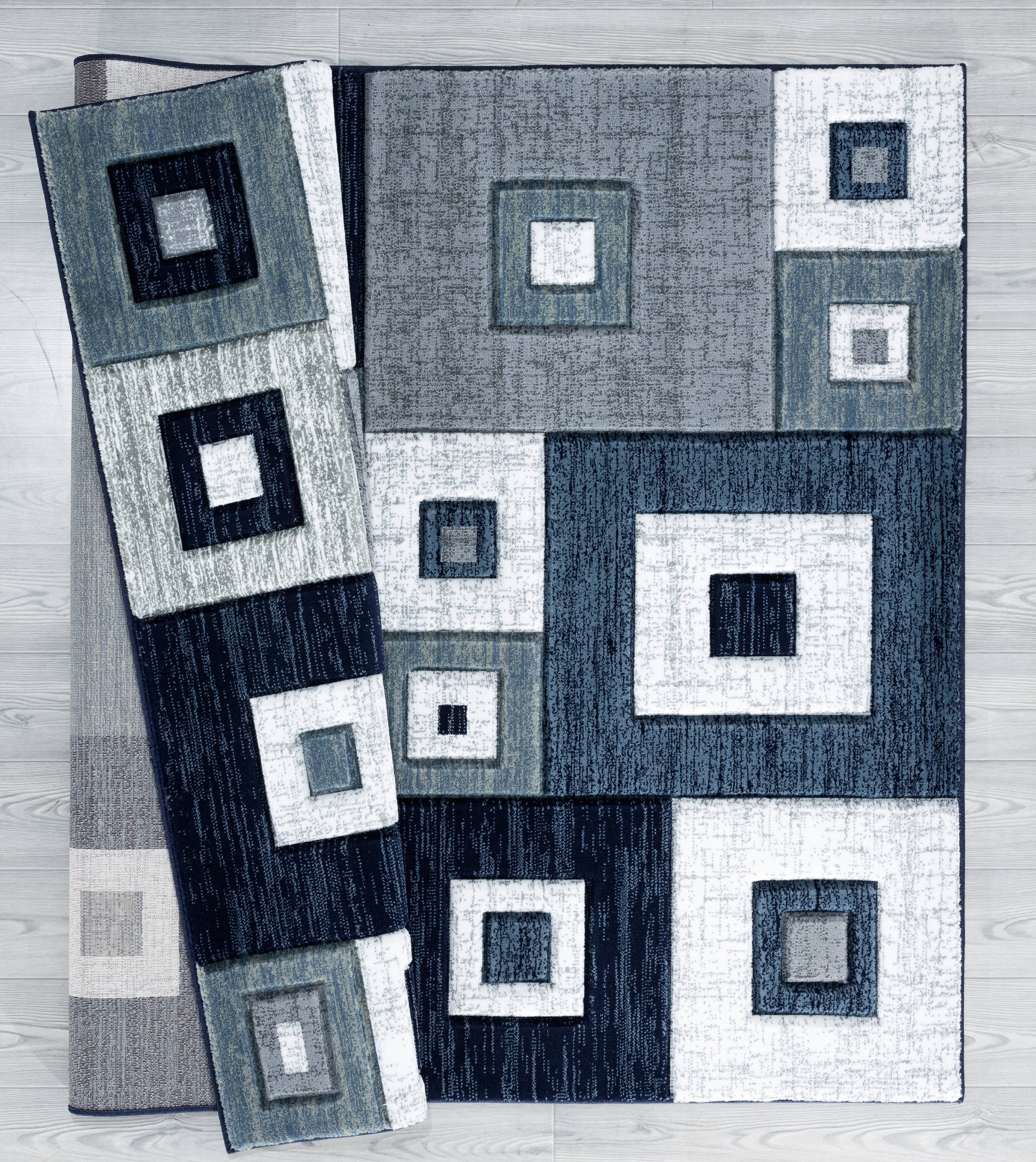 United Weavers Drachma Benson Modern Geometric Accent Rug, Navy, 2'7" x 4'2"