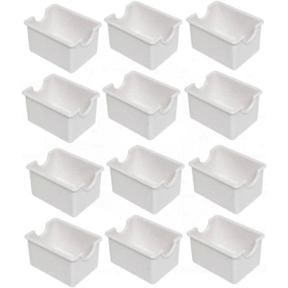 TrueCraftware-Set of 12 Sugar Packet Holder Plastic White Color -Sugar Caddy Holder for Sweetener Packets Organizer Caddy for Coffee Bar Tea Bag Organizer for Table Restaurant Hotel