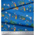 thumbnail image 3 of Soimoi Polyester Crepe Fabric Tropical Leaves,Leopard & Girl Scene Decor Fabric Printed Yard 42 Inch Wide, 3 of 3