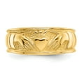thumbnail image 4 of Genuine 10K Yellow Gold Irish Claddagh Band Ring, Wedding Jewelry Gift for Women & Men, 4 of 7