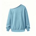 thumbnail image 6 of OGLCCG Off The Shoulder Sweatshirt Tween Girls Trendy Asymmetric Neck Hoodies Shirts Long Sleeve Pullover Tops Size 5-15(Blue,5-6 Years), 6 of 7