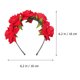 thumbnail image 3 of GOOHOCHY 1 diadema de flores de simulación con rosas 3D para mujer, aros para el pelo creativos para novia, boda, fotografía (rojo), 3 of 7