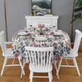thumbnail image 2 of Pioneer Flower Floral Print Pattern Round Tablecloth 60"x60",Wrinkle Wipeable Table Cloth for Kitchen Dining Room Picnic Patio Party, 2 of 6